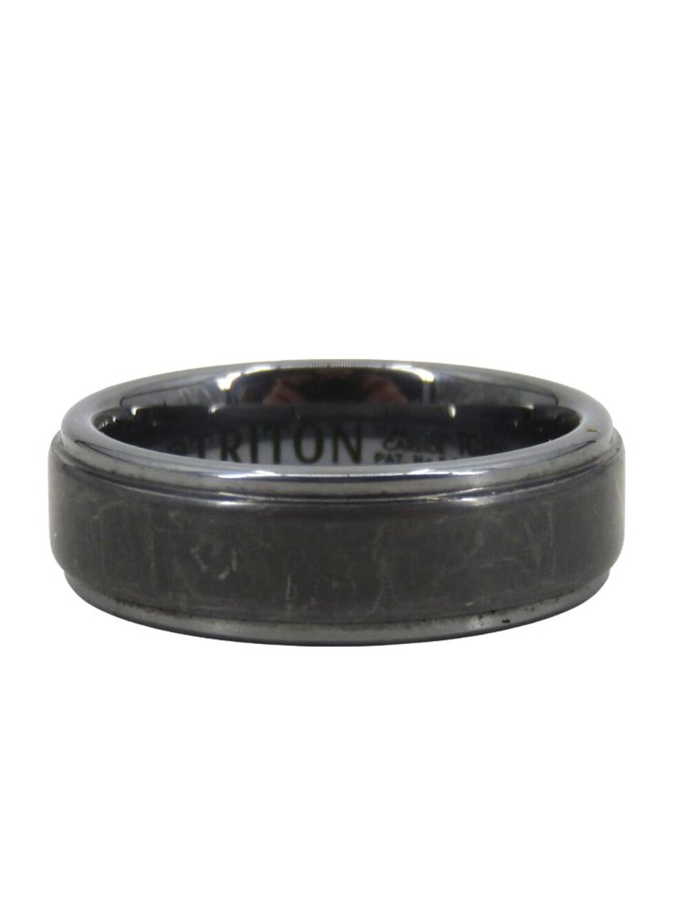 Triton Mens Size 9.5 TC.850 Tungsten Carbide Step Edge Wedding Band Ring Used